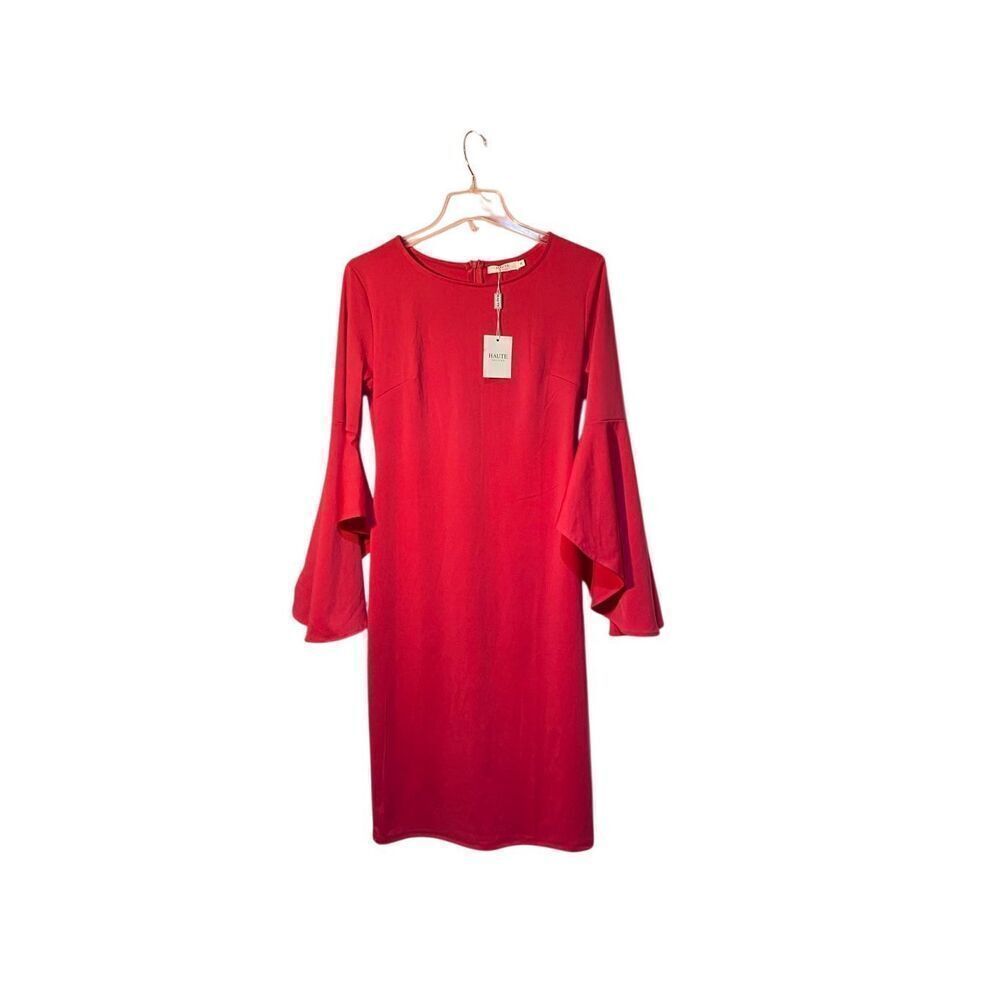 NWT Haute women’s Barbie, pink bell sleeve dress size small
